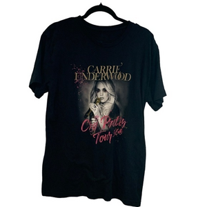 Carrie Underwood‎ The Pretty Tour Concert T Shirt Black Pink Size Large
